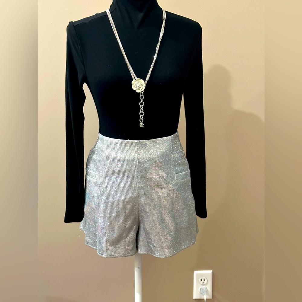Glam Metallic silver Shorts